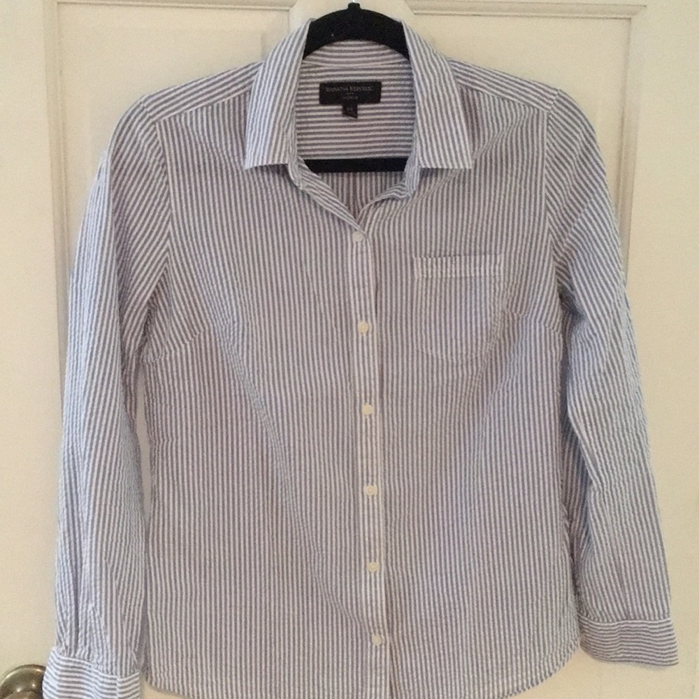 Banana Republic Factory cotton seersucker shirt XS